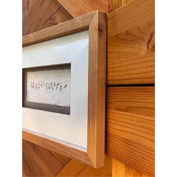 Artwork Art W/ Real Fibers Leaves Petals On Handmade Paper ‘01 Signed - Picture 5 of 14